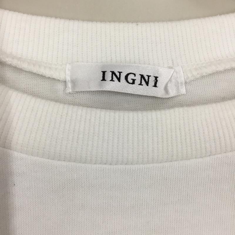 イング INGNI Tシャツ 半袖 231-100388-00 BACKサークルロゴチュニックTシャツ 半袖カットソー プリントTシャツ M プリント 白 / ホワイト / レディース USED 古着 中古 10113322