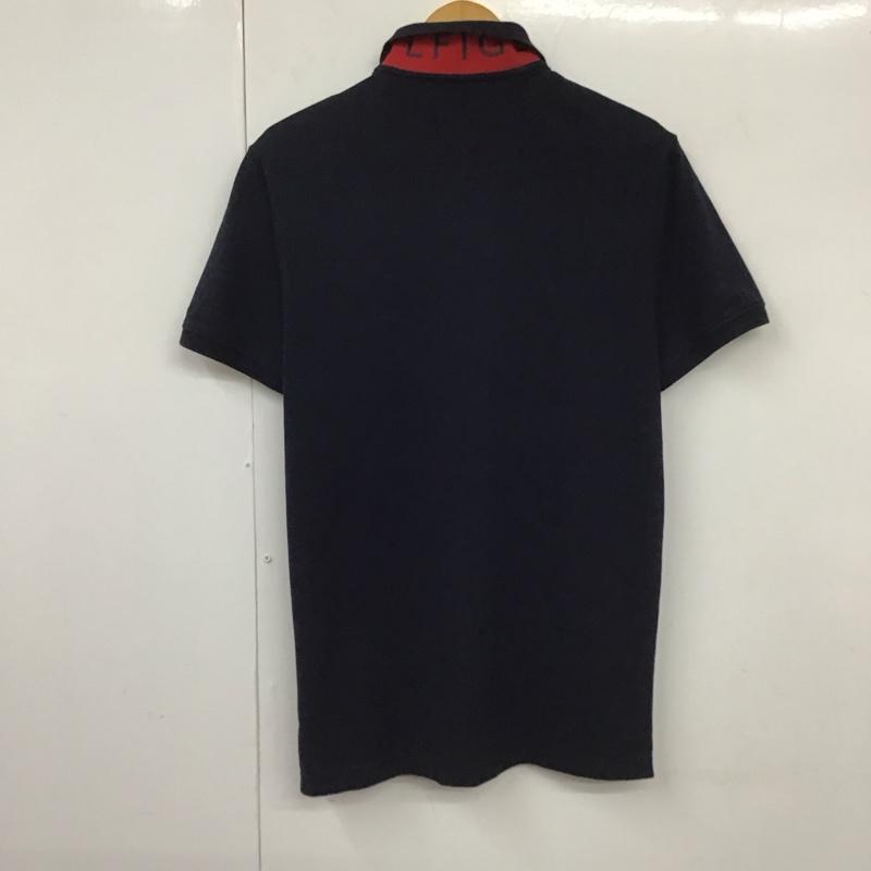 トミーヒルフィガー TOMMY HILFIGER ポロシャツ 半袖 半袖ポロシャツ 半袖カットソー カラーシャツ S ロゴ、文字 紺 / ネイビー / メンズ USED 古着 中古 10130843
