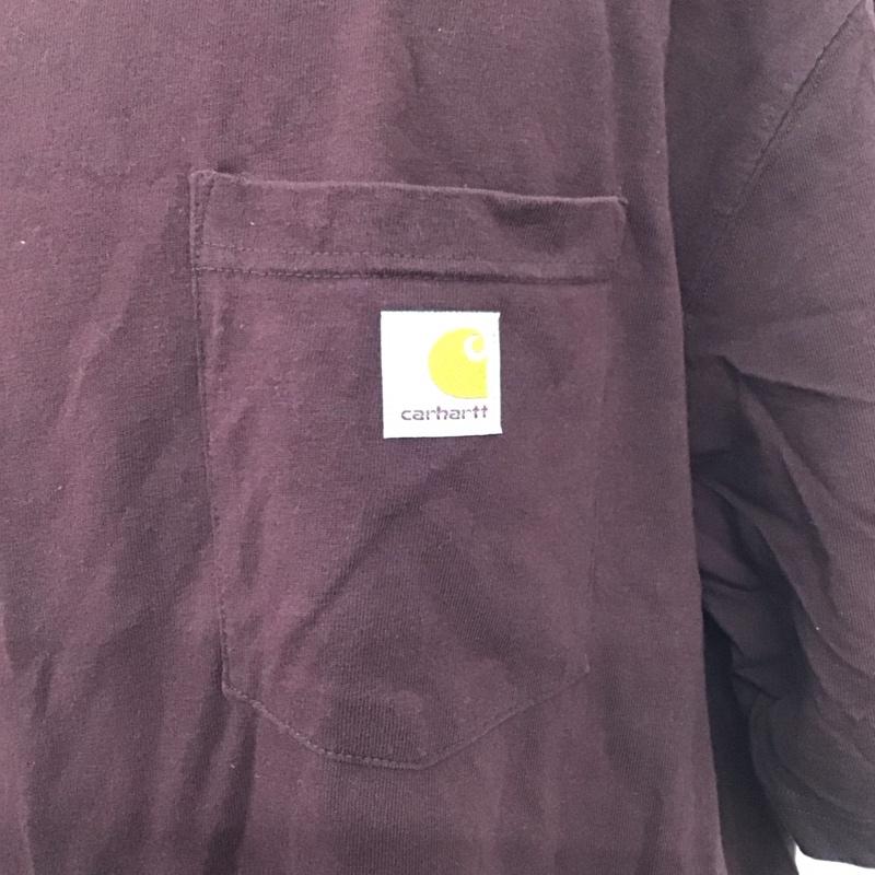 カーハート Carhartt Tシャツ 半袖 半袖カットソー ポケットTシャツ クルーネックカットソー XL ロゴ、文字 えんじ / ワインレッド /  メンズ USED 古着 中古 10112507