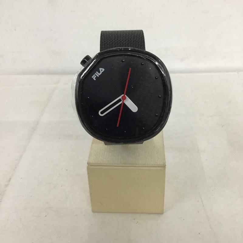 フィラ FILA 腕時計 アナログ(クォーツ式) 38-162 箱有 ロゴ、文字 黒 / ブラック / レディース USED 古着 中古 10134105