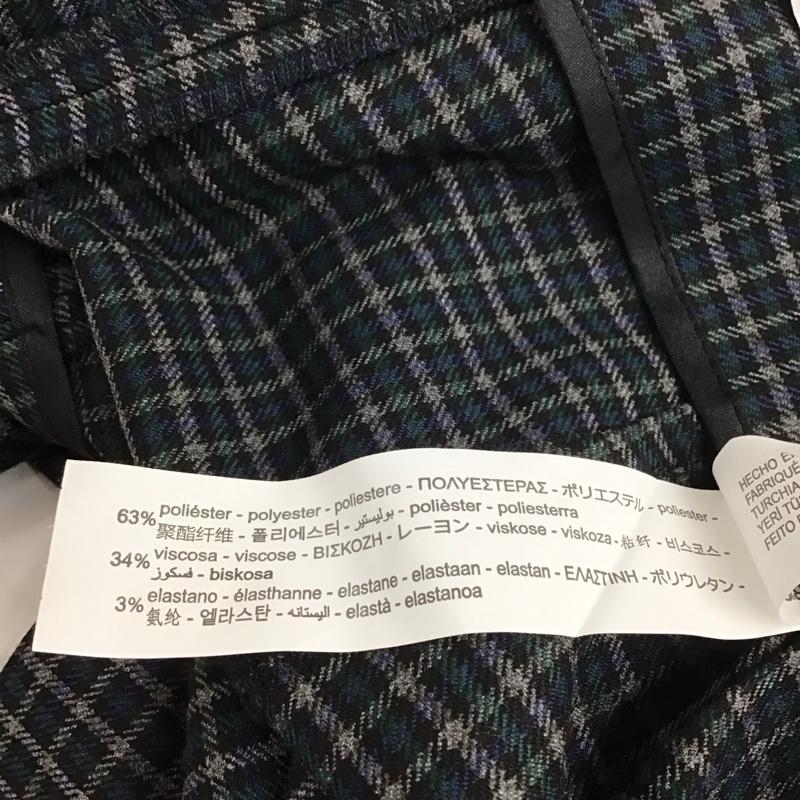 ザラ ZARA ボトムス ボトムス 8119 040 401 ワイドパンツ M チェック 黒 / ブラック / X 灰 / グレー / X 青 / ブルー / X 緑 / グリーン / レディース USED 古着 中古 10113773