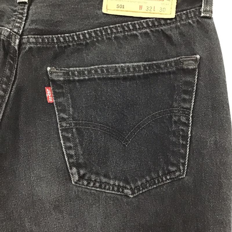 リーバイストラウスアンドコー Levi Strauss & co. パンツ デニム、ジーンズ デニムパンツ ストレートパンツ ワイドパンツ カジュアルパンツ 切りっぱなし 32インチ 無地 黒 / ブラック /  メンズ USED 古着 中古 10122769
