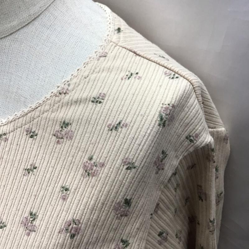 エヘカソポ ehka sopo カーディガン 長袖 1208730 カットソー FREE 花柄 ベージュ / ベージュ / レディース USED 古着 中古 10123493