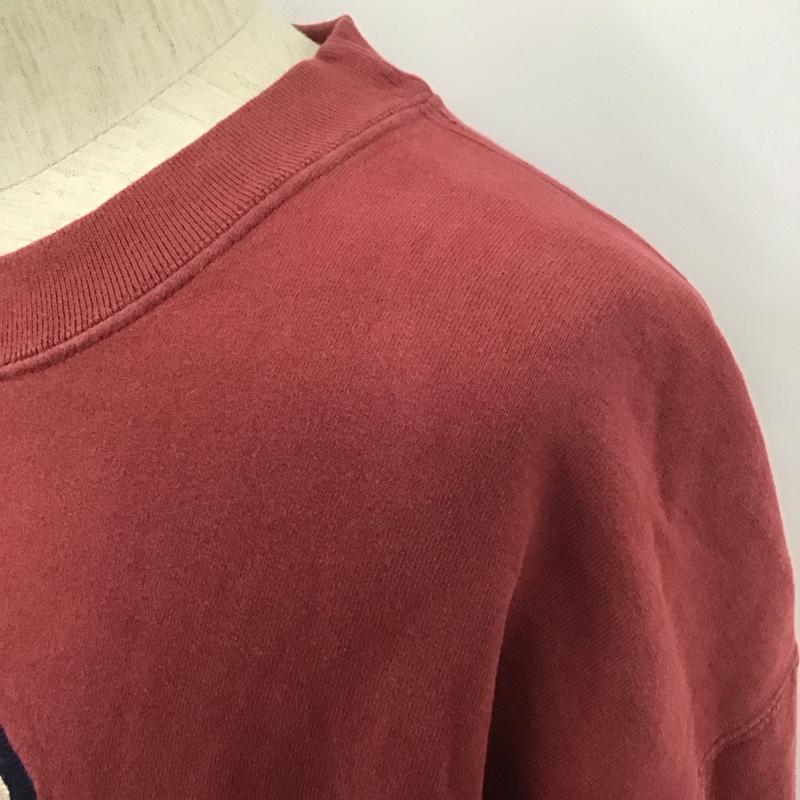 古着 USED トレーナー 長袖 長袖トレーナー スウェット 長袖カットソー クルーネックカットソー L ロゴ、文字 えんじ / ワインレッド / メンズ USED 古着 中古 10107240