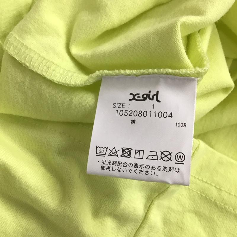 エックスガール X-girl Tシャツ 半袖 1 ロゴ、文字 黄 / イエロー / レディース USED 古着 中古 10109098