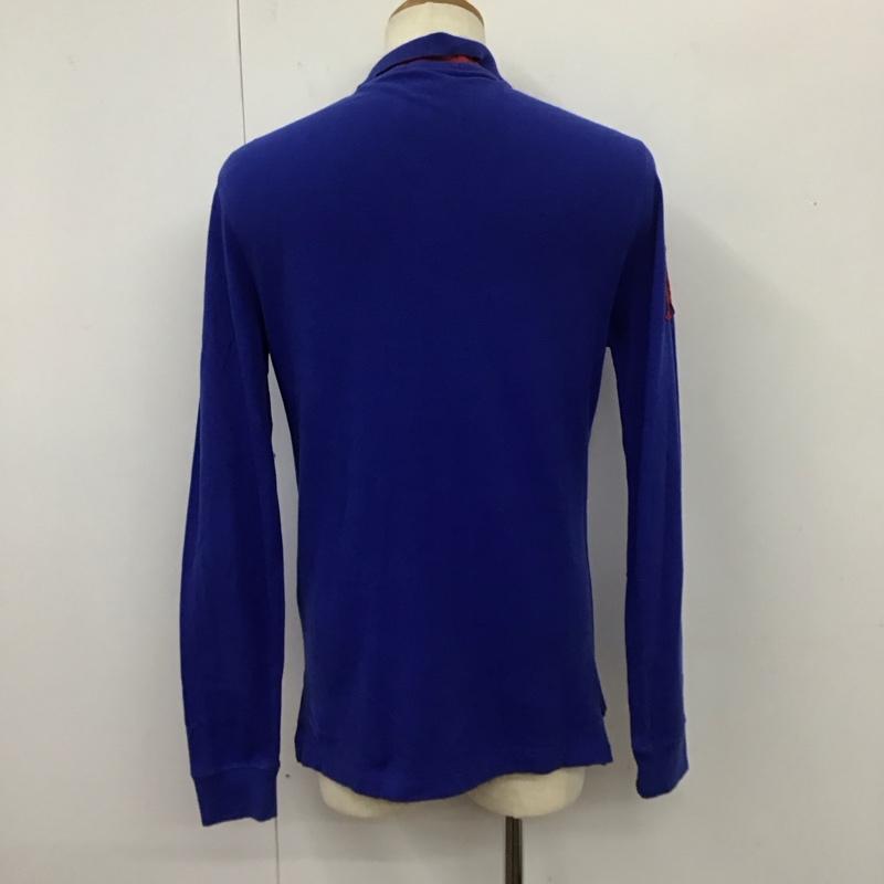 ラルフローレン ラグビー RALPH LAUREN RUGBY ポロシャツ 長袖 長袖シャツ ポロシャツ カラーシャツ 長袖カットソー S ロゴ、文字 青 / ブルー /  メンズ USED 古着 中古 10113128