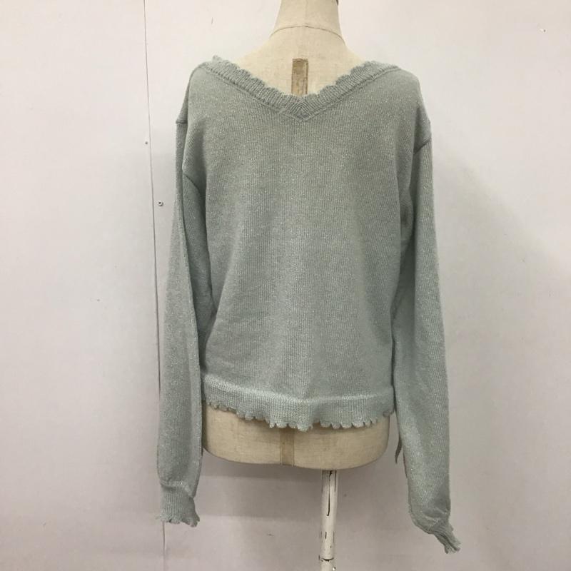 アクシーズファム axes femme ニット、セーター 長袖 ZA131X39 シルバーラメシアーニット FREE 無地 薄緑 / ライトグリーン / レディース USED 古着 中古 10108194