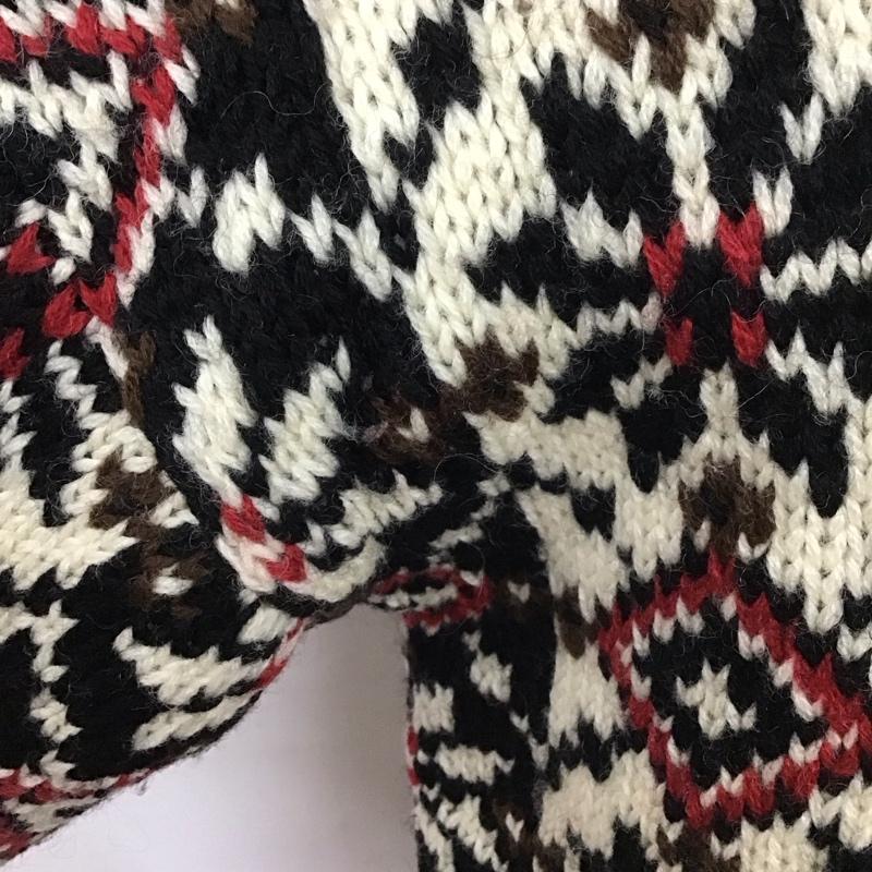 ジェイクルー J.CREW ニット、セーター 長袖 クルーネック ウール S 総柄 黒 / ブラック / X 白 / ホワイト / X 茶 / ブラウン / X 赤 / レッド / メンズ USED 古着 中古 10112656