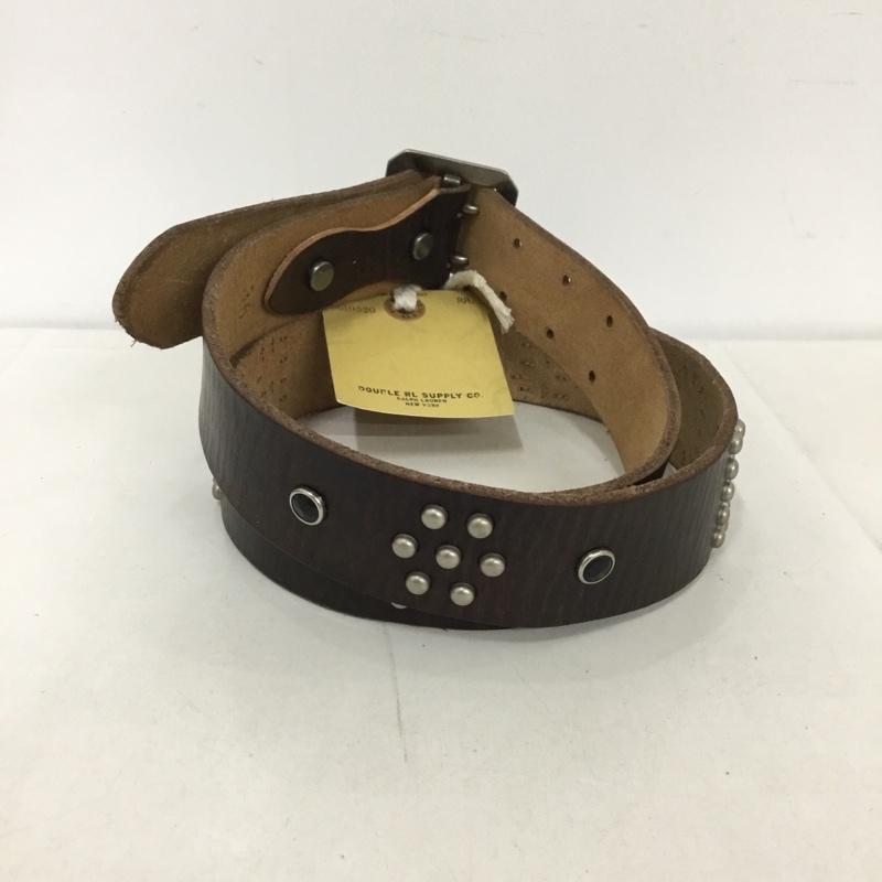 ダブルアールエル RRL ベルト・バックル ベルト スタッズ レザー ロゴ、文字 茶 / ブラウン / メンズ USED 古着 中古 10128811