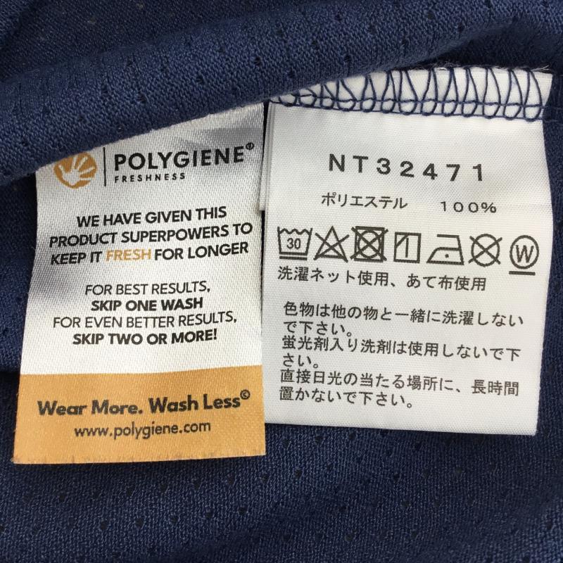 ザノースフェイス THE NORTH FACE Tシャツ 半袖 NT32471 Run Mesh Half Dome Tee XL ロゴ、文字 青 / ブルー / メンズ USED 古着 中古 10136800