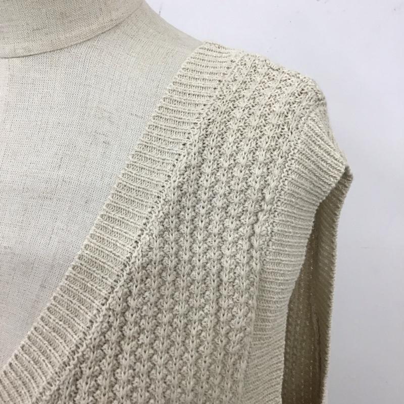 ローリーズファーム LOWRYS FARM ベスト ベスト ニットベスト ノースリーブニット 前開き FREE 無地 ベージュ / ベージュ / レディース USED 古着 中古 10117931