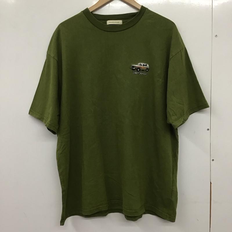 フリークスストア FREAK S STORE Tシャツ 半袖 半袖カットソー プリントTシャツ クルーネックカットソー L ロゴ、文字 カーキ / カーキ / メンズ USED 古着 中古 10138444
