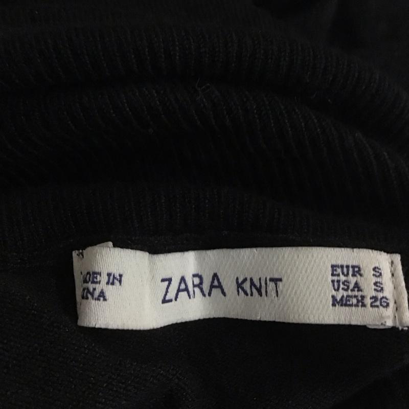 ザラ ZARA ニット、セーター 長袖 5646 112 800 タートルネック 袖ボタン S 無地 黒 / ブラック /  レディース USED 古着 中古 10107379