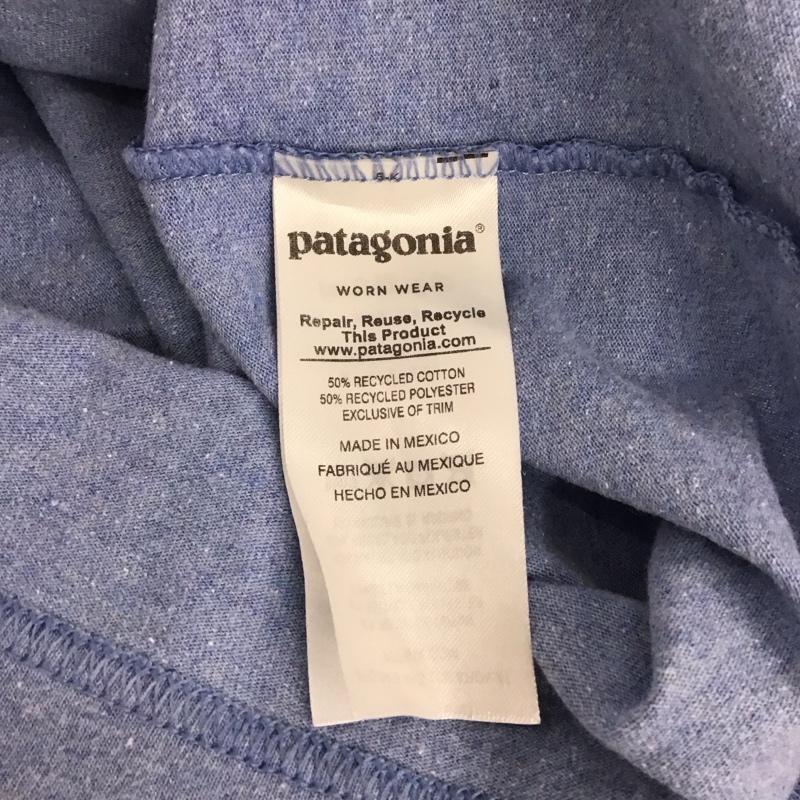 パタゴニア patagonia Tシャツ 半袖 半袖カットソー プリントTシャツ クルーネックカットソー M ロゴ、文字 水色 / ライトブルー / メンズ USED 古着 中古 10124052