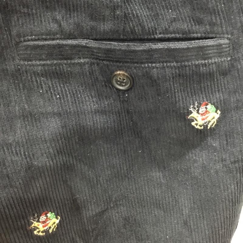 ブルックスブラザーズ BROOKS BROTHERS ボトムス ボトムス コーデュロイパンツ サンタ クリスマス トナカイ 33インチ 無地 黒 / ブラック / メンズ USED 古着 中古 10111454