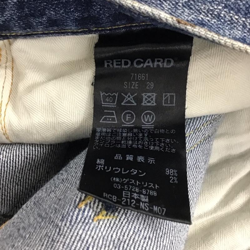 レッドカード RED CARD パンツ デニム、ジーンズ デニムパンツ スリムパンツ カジュアルパンツ ストレッチパンツ 29インチ ダメージ加工 インディゴ / インディゴ / メンズ USED 古着 中古 10135959