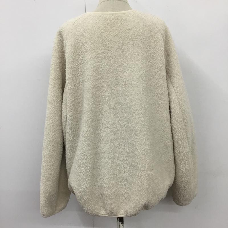 ユニクロ UNIQLO カーディガン 長袖 241-418245 ボアフリースVネックフルジップカーディガン ジップアップジャケット L 無地 白 / ホワイト / レディース USED 古着 中古 10110302