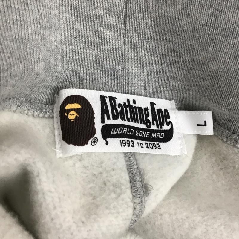 アベイシングエイプ A BATHING APE パンツ ワークパンツ、ペインターパンツ スウェットパンツ ワイドパンツ カジュアルパンツ L ロゴ、文字 灰 / グレー /  メンズ USED 古着 中古 10124116