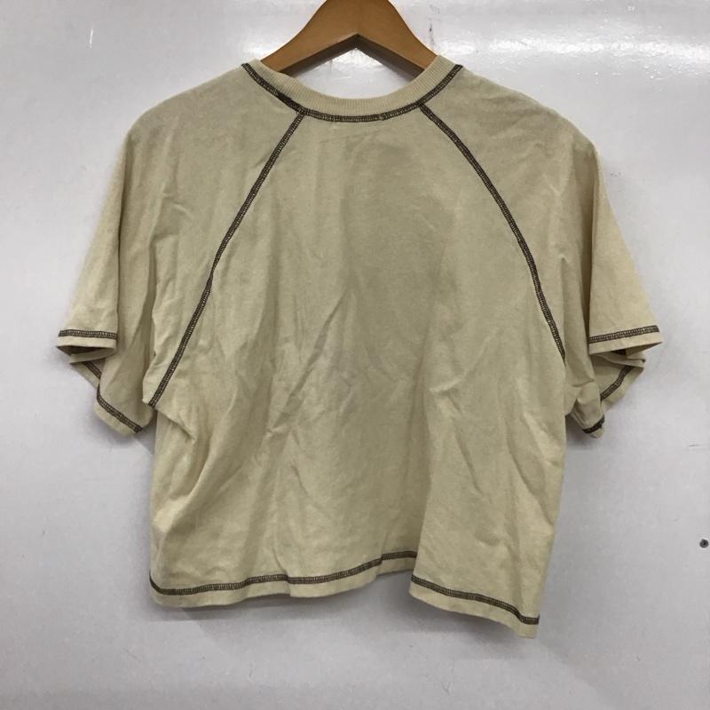 エヘカソポ ehka sopo Tシャツ 半袖 fld-1210182 コントラストステッチラグランTシャツ クルーネックカットソー FREE 無地 ベージュ / ベージュ / レディース USED 古着 中古 10136426