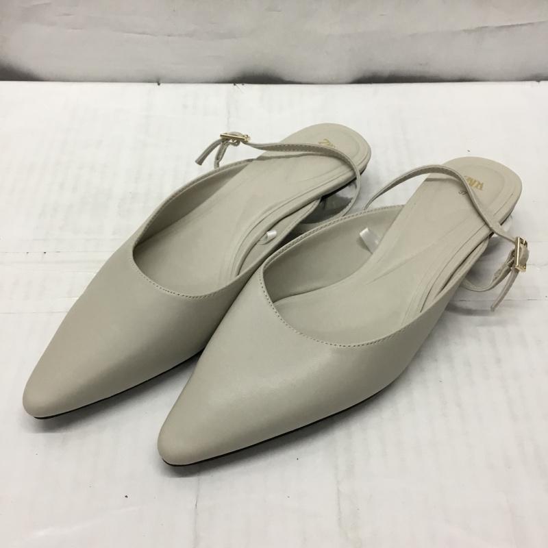 ザラ ZARA ミュール ミュール 3223 310 002 ポインテッドトゥ EU37 無地 グレージュ / グレージュ / レディース USED 古着 中古 10119091
