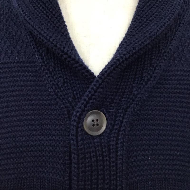 エディーバウアー Eddie Bauer カーディガン 長袖 長袖ニットカーディガン リブニットカーディガン 前ボタン XS 無地 紺 / ネイビー / メンズ USED 古着 中古 10114196