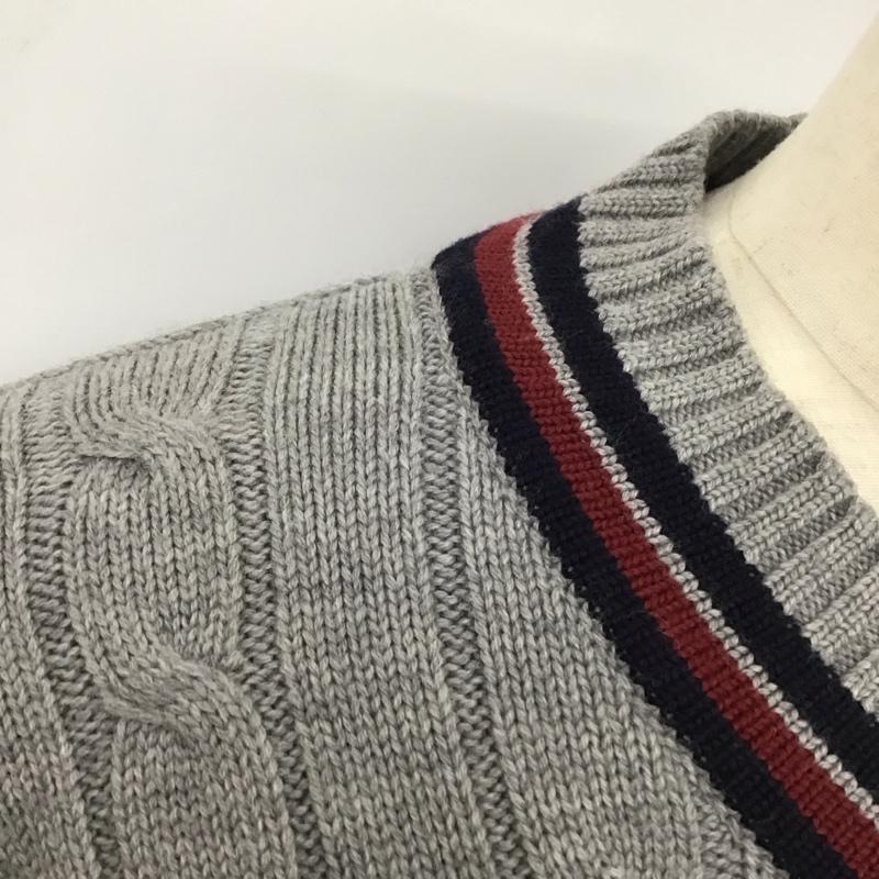 ブルックスブラザーズ BROOKS BROTHERS ニット、セーター 長袖 長袖ニットカットソー ニット セーター Vネックニット M 灰 / グレー / メンズ USED 古着 中古 10113623