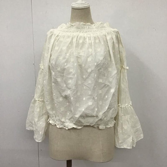 ザラウーマン ZARA WOMAN カットソー 長袖 5796 041 250 オフショルダー フレアスリーブ L 刺繍 アイボリー / アイボリー /  レディース USED 古着 中古 10106727