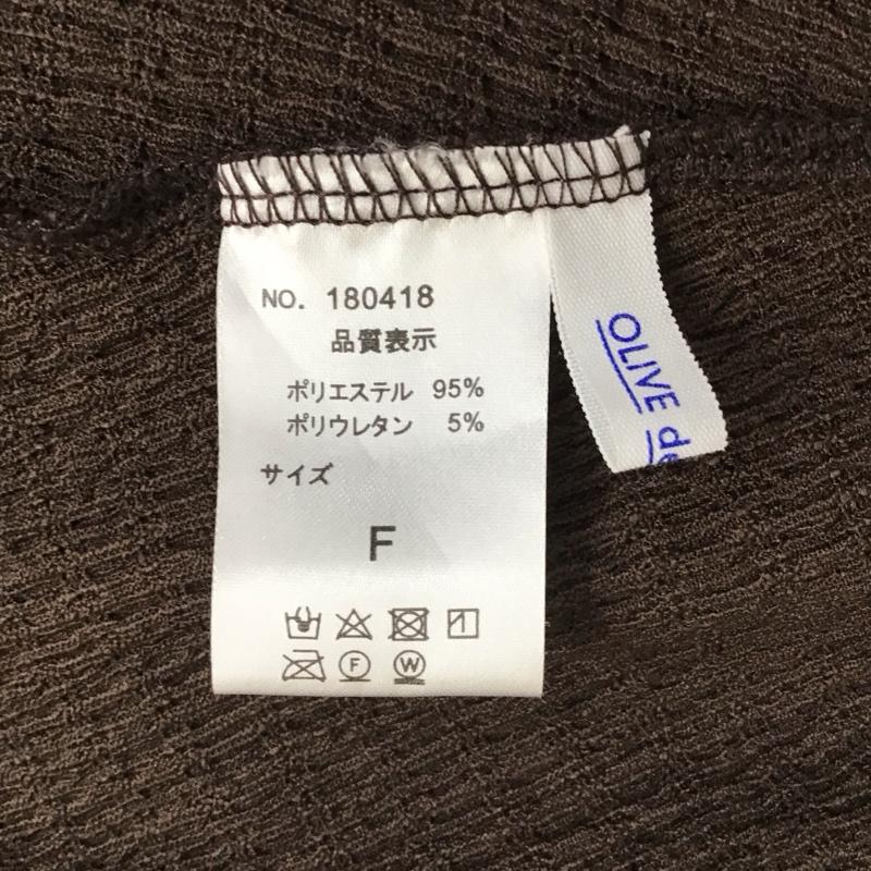 オリーブデオリーブ OLIVE des OLIVE ワンピース ロングスカート 半袖ロングワンピース フレアスカート 切り替えワンピース FREE 無地 茶 / ブラウン / レディース USED 古着 中古 10118009