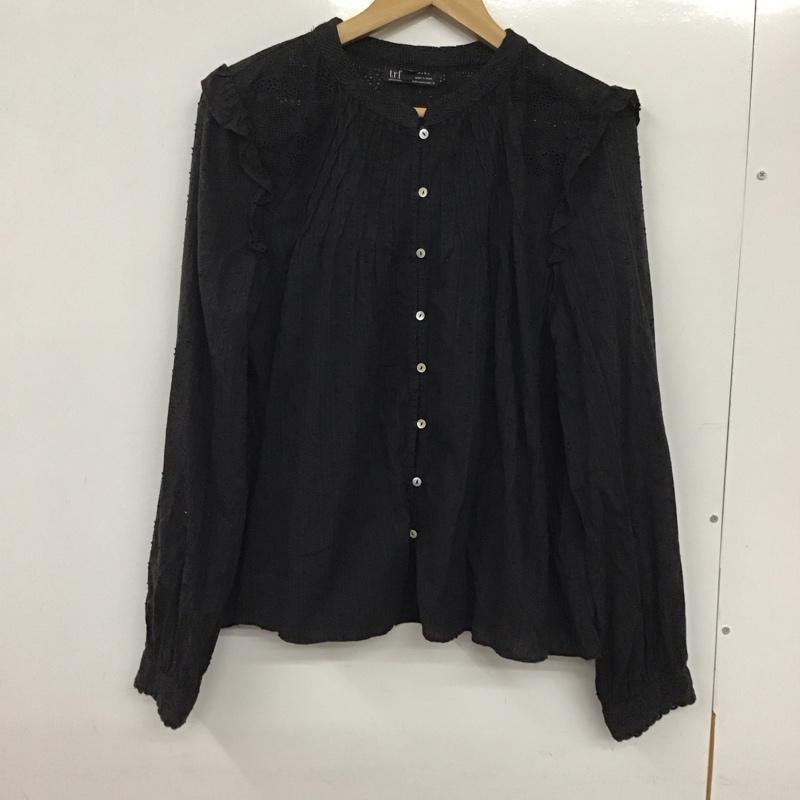 ザラ ZARA シャツ、ブラウス 長袖 L 無地 黒 / ブラック / レディース USED 古着 中古 10132009