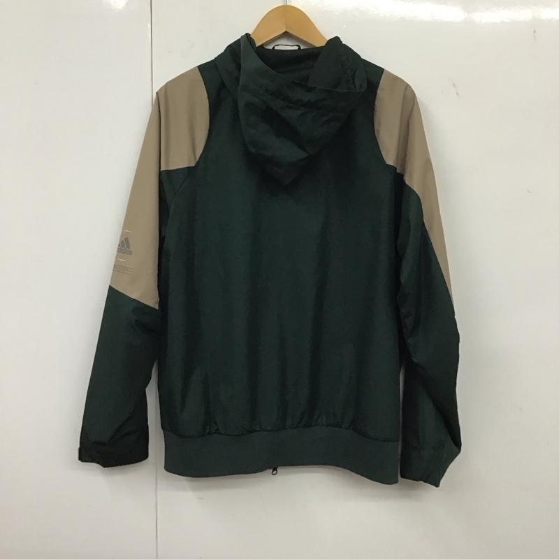 アディダス adidas ジャケット、上着 ジャケット、ブレザー hn9040 ウインドブレーカージャケット ジップアップパーカージャケット アウター M ロゴ、文字 緑 / グリーン / メンズ USED 古着 中古 10134694