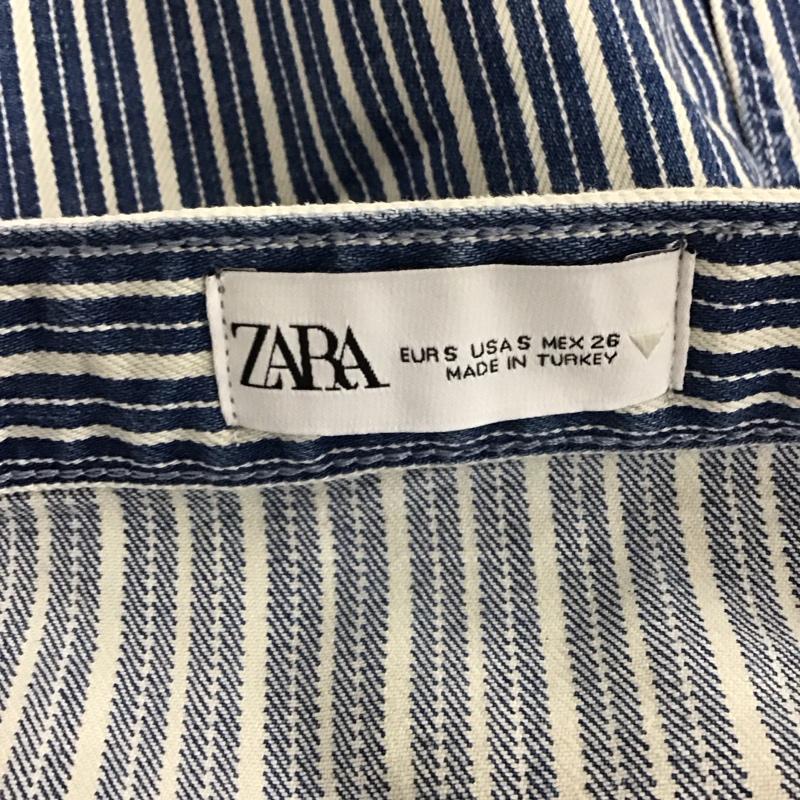 ザラ ZARA ワンピース ミニスカート S ストライプ 白 / ホワイト / X 青 / ブルー / レディース USED 古着 中古 10136840