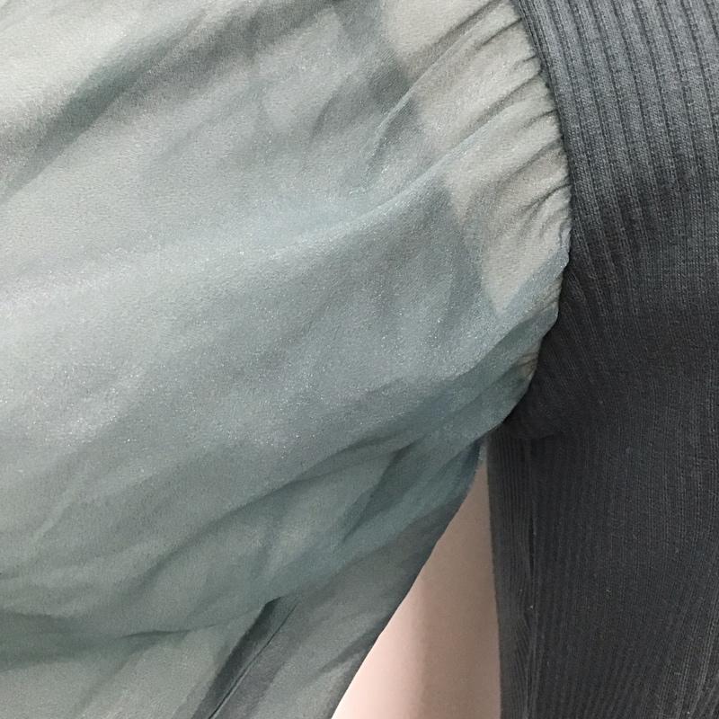 アズールバイマウジー AZUL BY MOUSSY カットソー 長袖 250GAB80-098H 袖シアー リブ M 無地 緑 / グリーン / レディース USED 古着 中古 10119384
