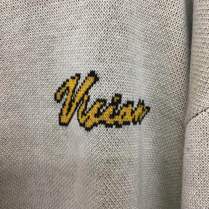 ヴィジョン ストリート ウェア VISION STREET WEAR ニット、セーター 長袖 長袖ニットカットソー クルーネック セーター M ロゴ、文字 白 / ホワイト / メンズ USED 古着 中古 10137675