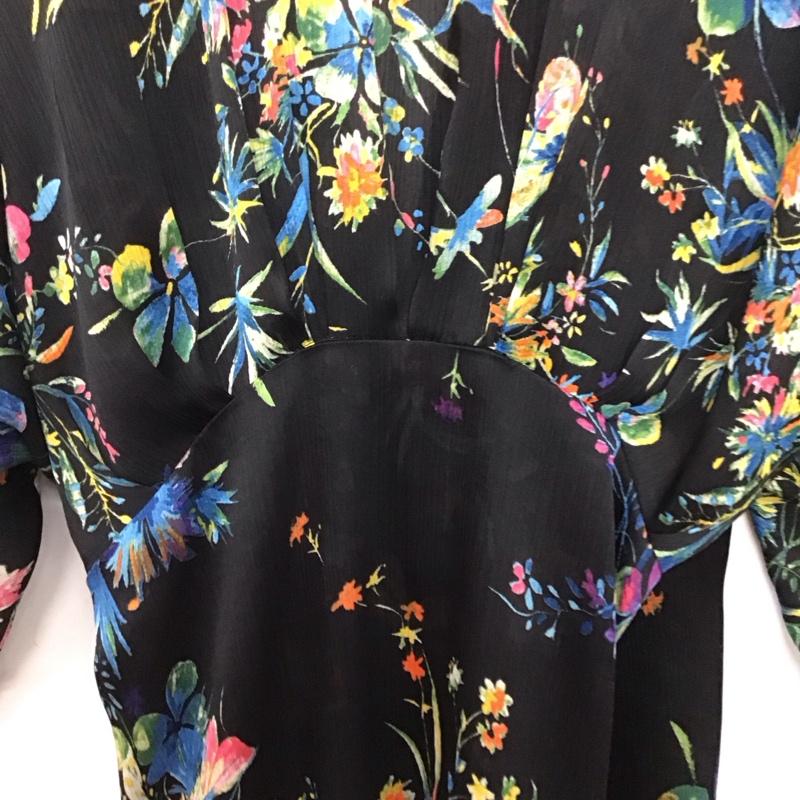ザラウーマン ZARA WOMAN カーディガン 半袖 半袖ロングカーディガン プリントカーディガン M プリント マルチカラー / マルチカラー / レディース USED 古着 中古 10134333
