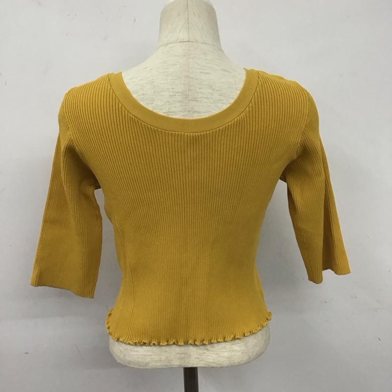 アルシーヴ archives カーディガン 長袖 M 無地 黄 / イエロー / レディース USED 古着 中古 10128446