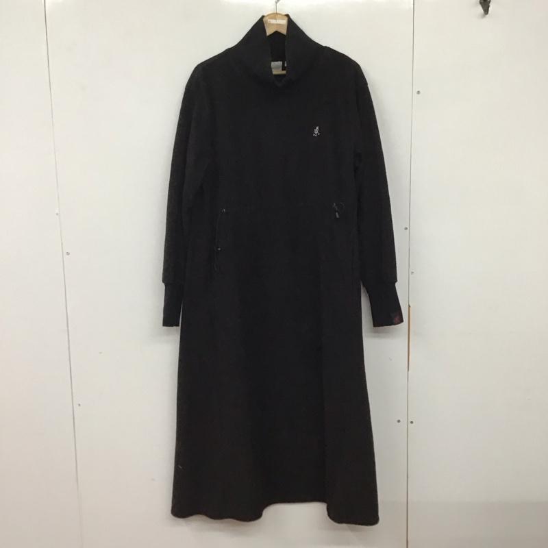 グラミチ GRAMICCI ワンピース ロングスカート gljk2-f1085 GRAMICCI×FREAK’SSTORE ニットフリースタートルネックワンピース FREE ロゴ、文字 黒 / ブラック / レディース USED 古着 中古 10134194