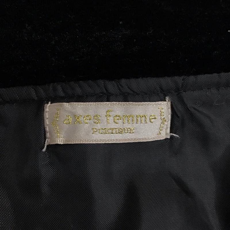 アクシーズファム axes femme ワンピース ひざ丈スカート 長袖ワンピース フレアワンピース ウエスト切り替えワンピース M チェック 黒 / ブラック / X 灰 / グレー / レディース USED 古着 中古 10118248