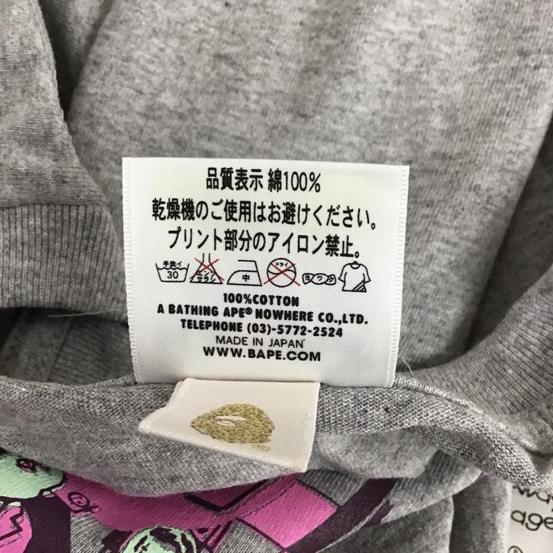 ベイプ BAPE Tシャツ 半袖 半袖カットソー プリントTシャツ クルーネックカットソー BBC L ロゴ、文字 灰 / グレー / メンズ USED 古着 中古 10111948