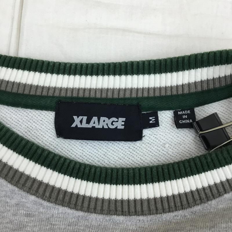 エクストララージ XLARGE トレーナー 長袖 101213012003 スウェット M 刺繍 灰 / グレー / X 緑 / グリーン / X 白 / ホワイト / メンズ USED 古着 中古 10136976