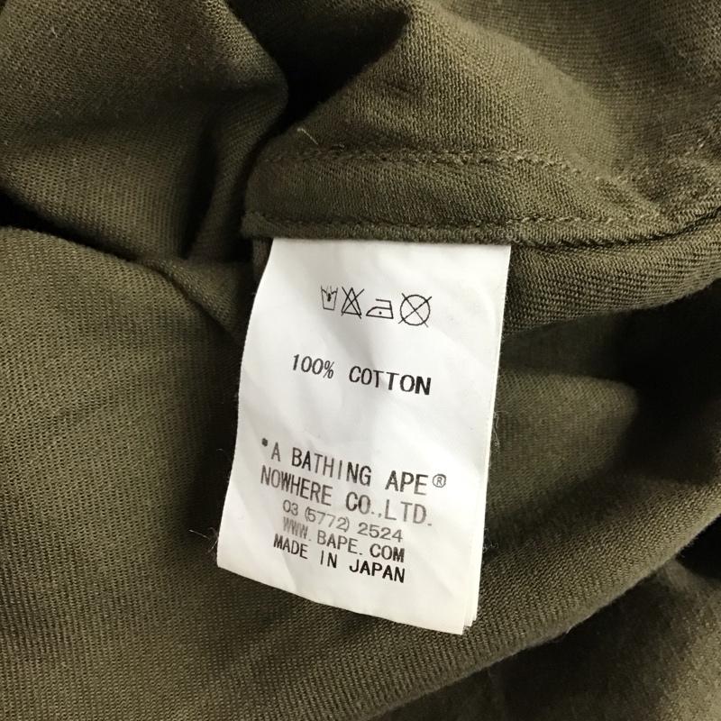 アベイシングエイプ A BATHING APE シャツ、ブラウス 長袖 S 無地 カーキ / カーキ / メンズ USED 古着 中古 10121844