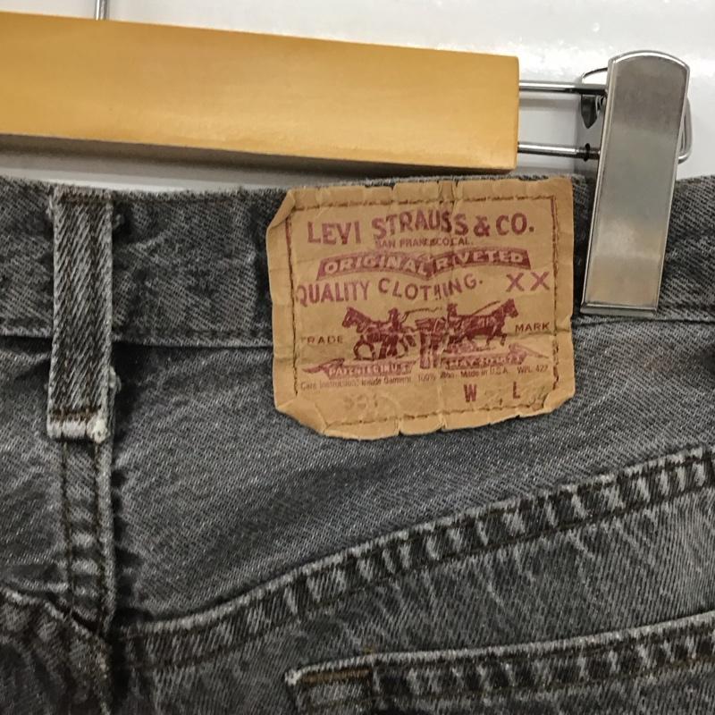 リーバイストラウスアンドコー Levi Strauss & co. パンツ デニム、ジーンズ デニムパンツ ワイドパンツ 653工場 80s 90s 先染め 34 無地 黒 / ブラック / メンズ USED 古着 中古 10138177