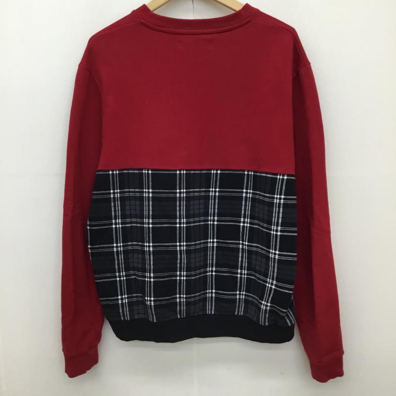 フレッドペリー FRED PERRY トレーナー 長袖 L チェック 赤 / レッド / メンズ USED 古着 中古 10135125