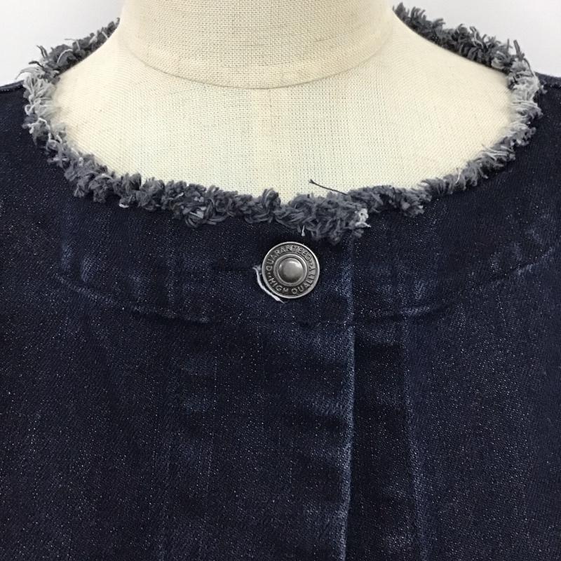 セレクトモカ select MOCA ジャケット、上着 ジャケット、ブレザー 10007274-2 デニムジャケット 2WAY ショート丈 ノーカラー FREE 無地 インディゴ / インディゴ / レディース USED 古着 中古 10109074