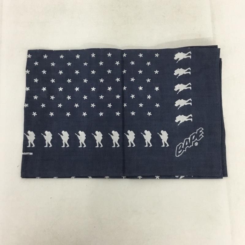 アベイシングエイプ A BATHING APE ファッション小物 バンダナ 総柄 紺 / ネイビー / メンズ USED 古着 中古 10137920