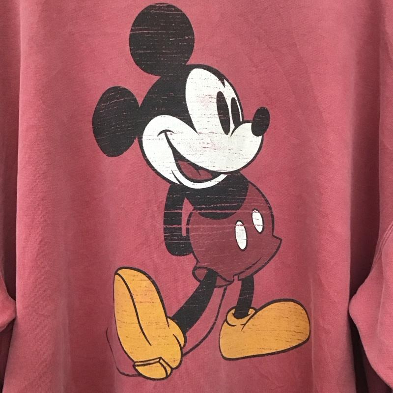 ディズニー Disney トレーナー 長袖 長袖トレーナー スウェット クルーネック プルオーバー 古着 プリント 赤 / レッド / メンズ USED 古着 中古 10138217