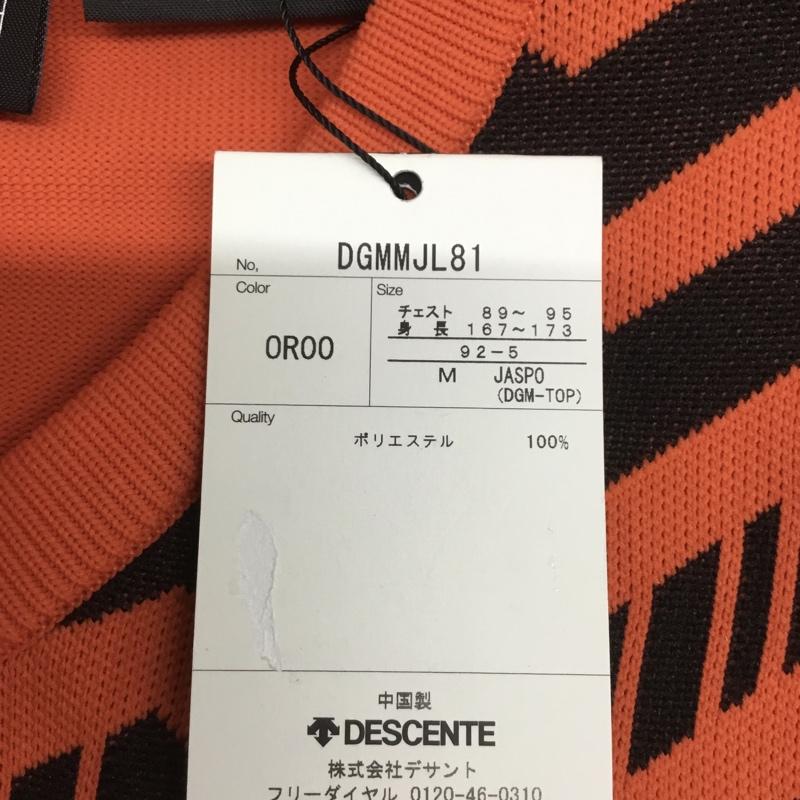 デサント DESCENTE ベスト ベスト DGMMJL81 ジャカード ニットベスト Vネック タグ付き M 橙 / オレンジ / X 黒 / ブラック / メンズ USED 古着 中古 10136503
