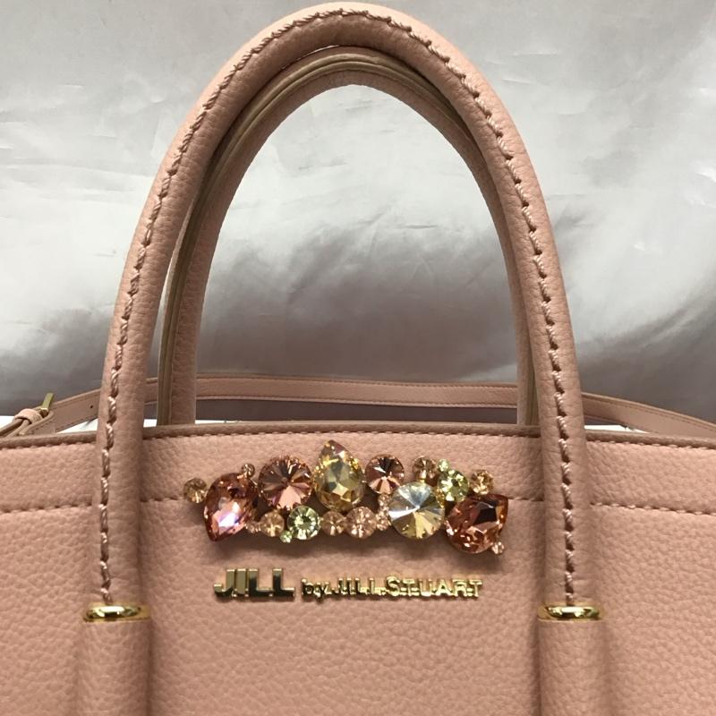 ジル バイ ジルスチュアート JILL by JILLSTUART ハンドバッグ ハンドバッグ ショルダーバッグ 2WAY ビジュー ロゴ、文字 桃 / ピンク / レディース USED 古着 中古 10118881