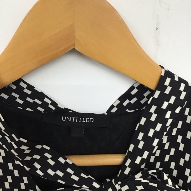 アンタイトル UNTITLED ワンピース ロングスカート 長袖ロングワンピース ウエスト切り替えワンピース M 総柄 白 / ホワイト / X 黒 / ブラック / レディース USED 古着 中古 10134033