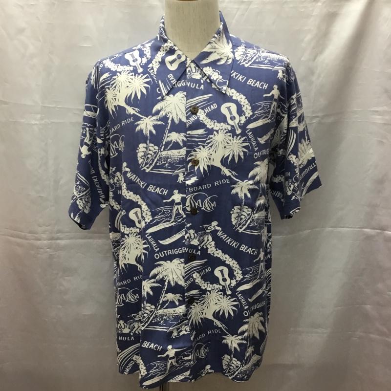 古着 USED シャツ、ブラウス 半袖 半袖シャツ カラーシャツ 半袖カットソー アロハシャツ S プリント 水色 / ライトブルー / X 白 / ホワイト /  メンズ USED 古着 中古 10108528