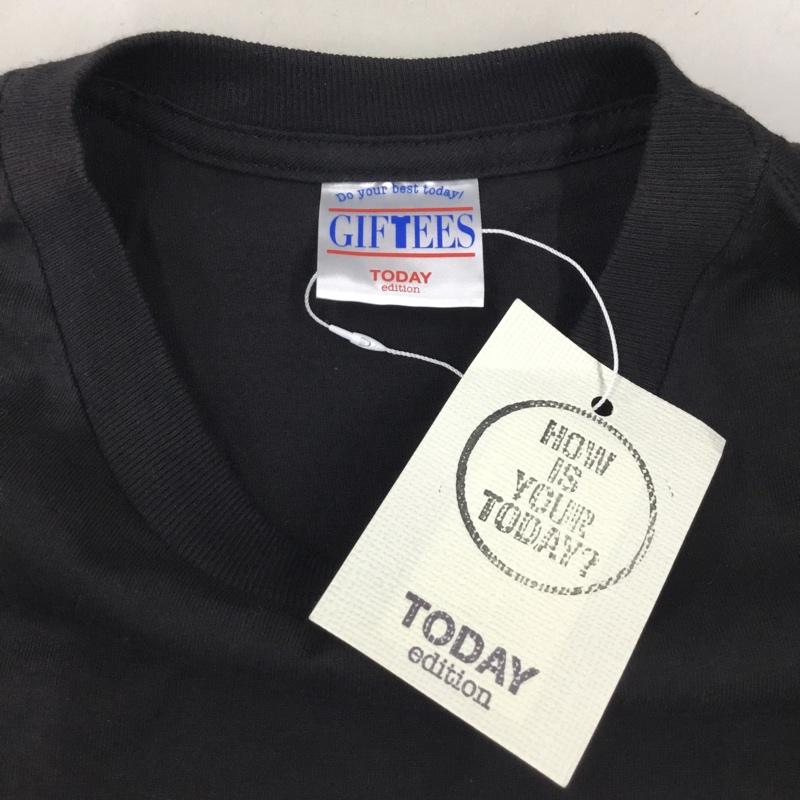トゥデイエディション TODAY edition Tシャツ 半袖 半袖カットソー プリントTシャツ クルーネックカットソー M ロゴ、文字 黒 / ブラック /  メンズ USED 古着 中古 10112325